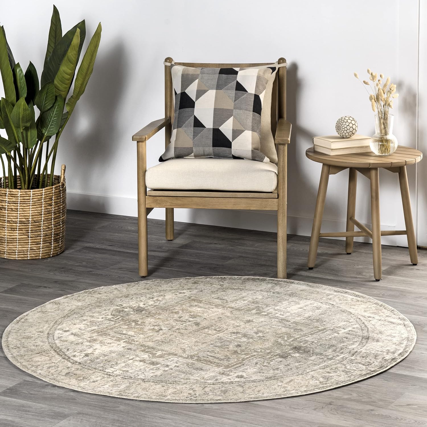 NuLOOM – Alfombra con diseño de medallón, con flecos, modelo Ethel