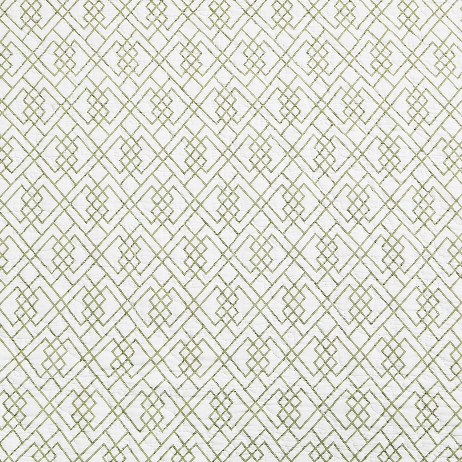 C&F Home Cecil – Juego de edredón reversible de 2 piezas tamaño individual con 1 funda de almohada estándar, color blanco y verde, acuarela