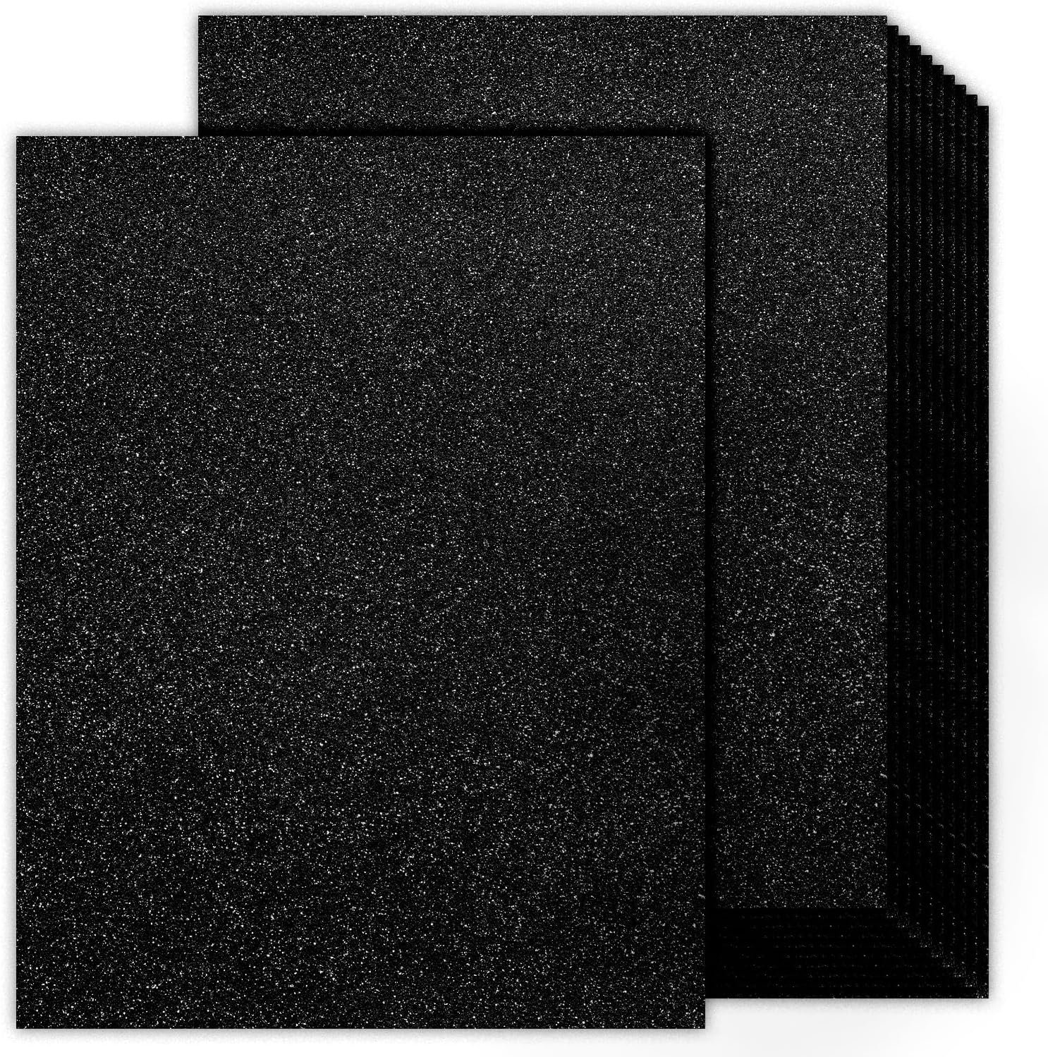 Cartulina negra con purpurina de doble cara de 8.5 x 11 pulgadas, Goefun 24 hojas de 10.58 ozm110 libras, papel de cartulina negra para Cricut,