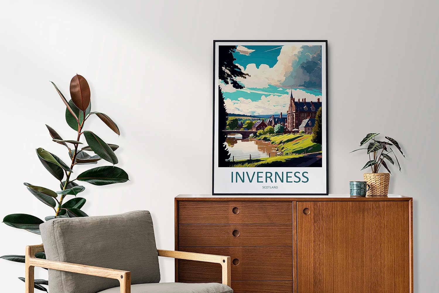Inverness Travel Print – Arte de pared para colgar en la pared de Inverness, decoración del hogar, amantes del arte de Escocia, amante del arte,