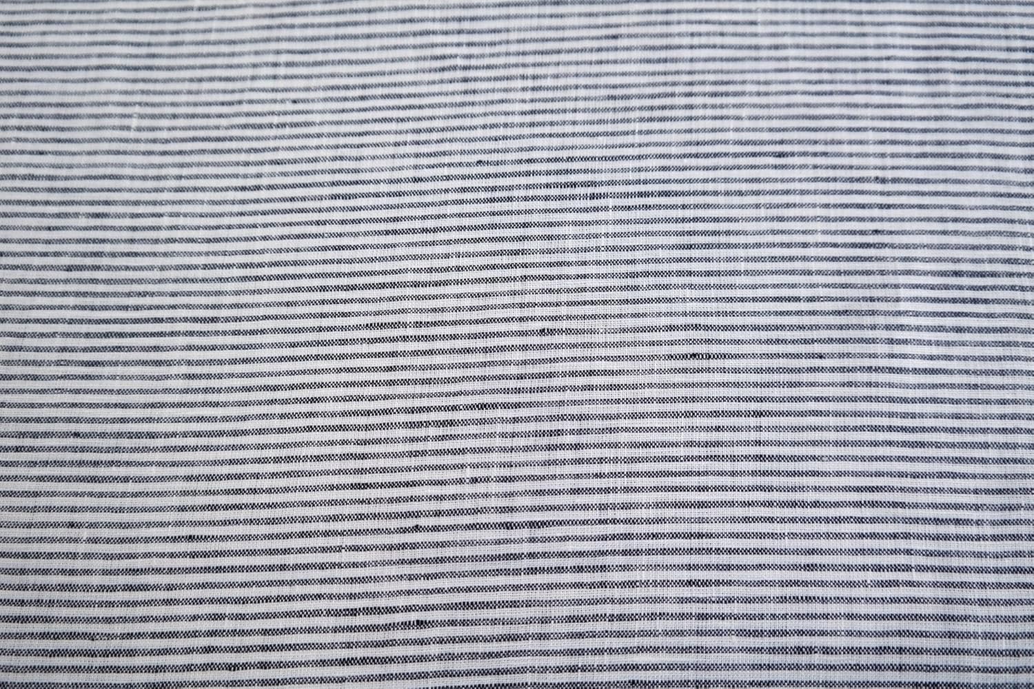 Colección de rayas finas grises 100% tela de lino, ligera y de alta calidad para manualidades y decoración del hogar