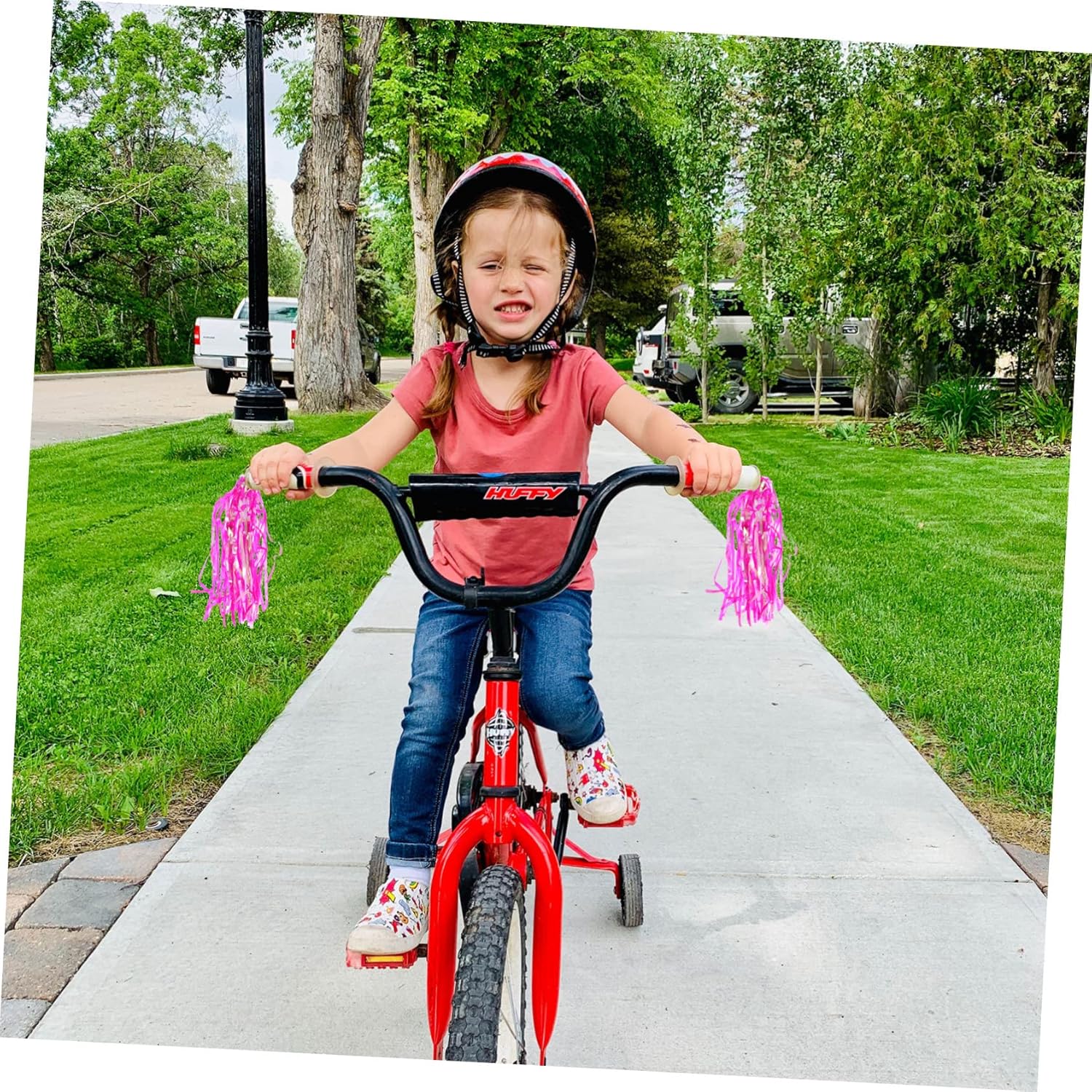 3 pares de scooters decorativos de cinta para niños y niñas, accesorios para niñas, borlas, serpentinas de bicicleta, borlas, borlas de plástico