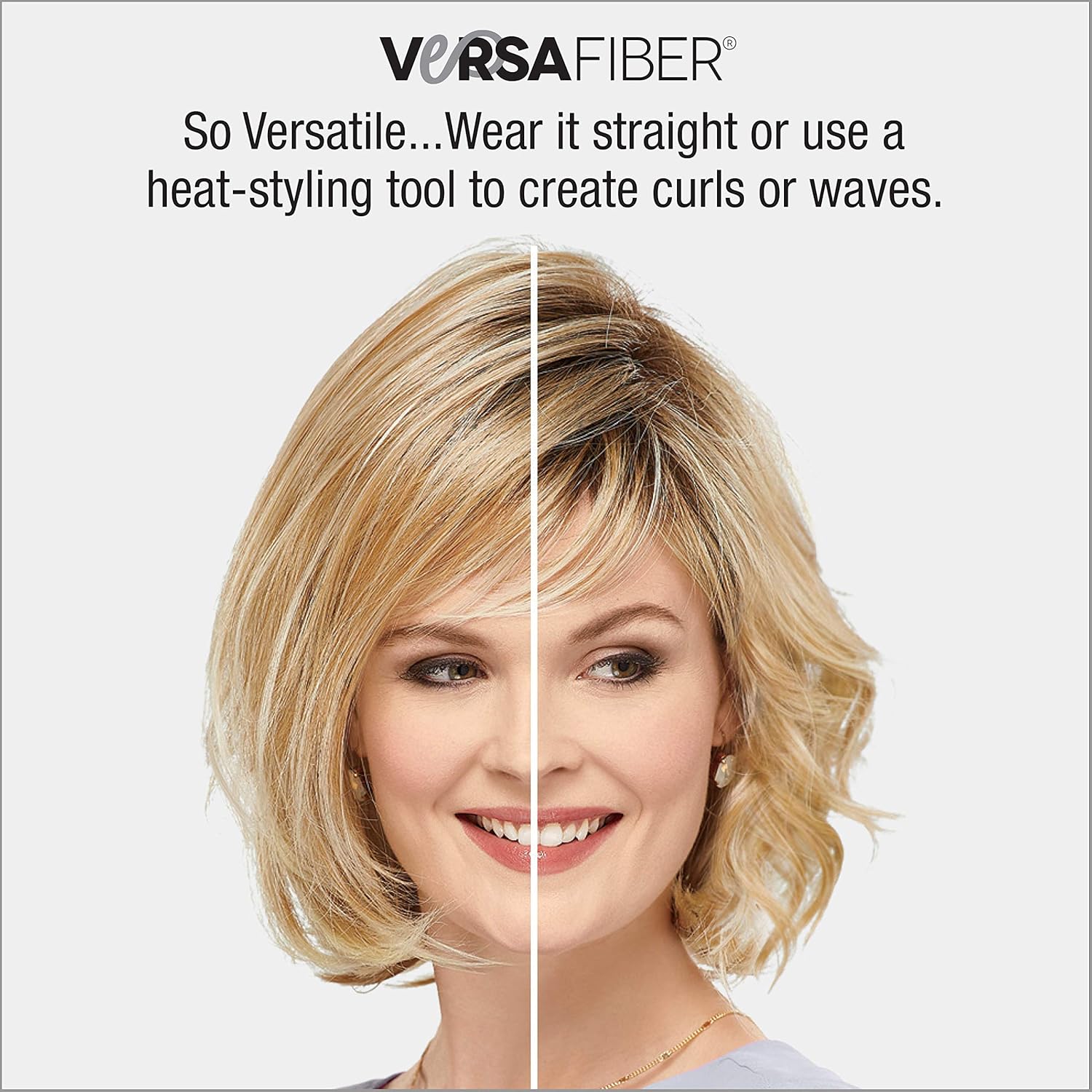 Paula Young Shannon – Peluca de fibra de Versafiber de longitud media, peluca recta estilo Bob en resistente al calor, fibra rizabletonos