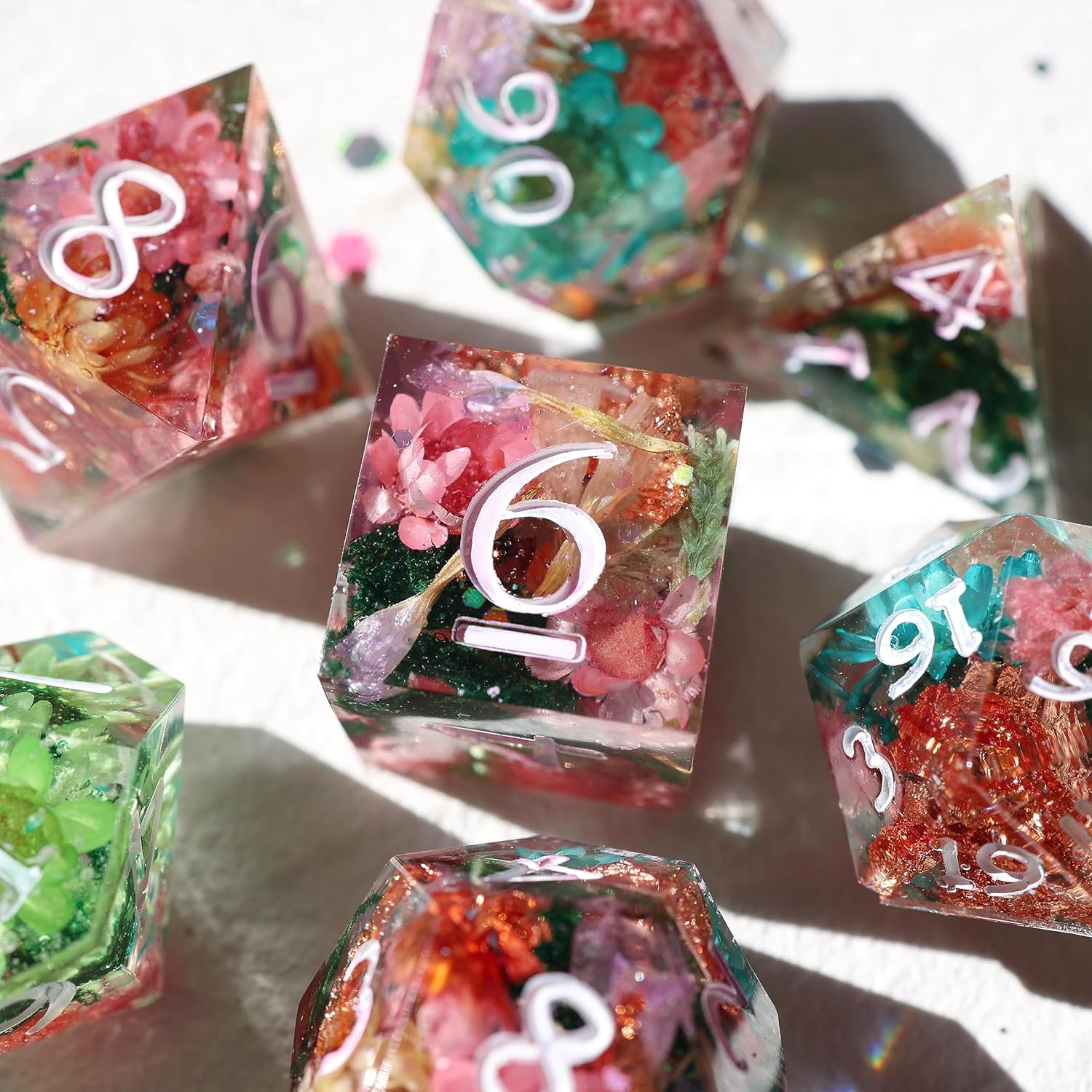 LET’S RESIN Moldes de resina para dados de silicona, moldes de resina epoxi para dados DND con 7 cavidades estereoscópicas poliédricas estándar,
