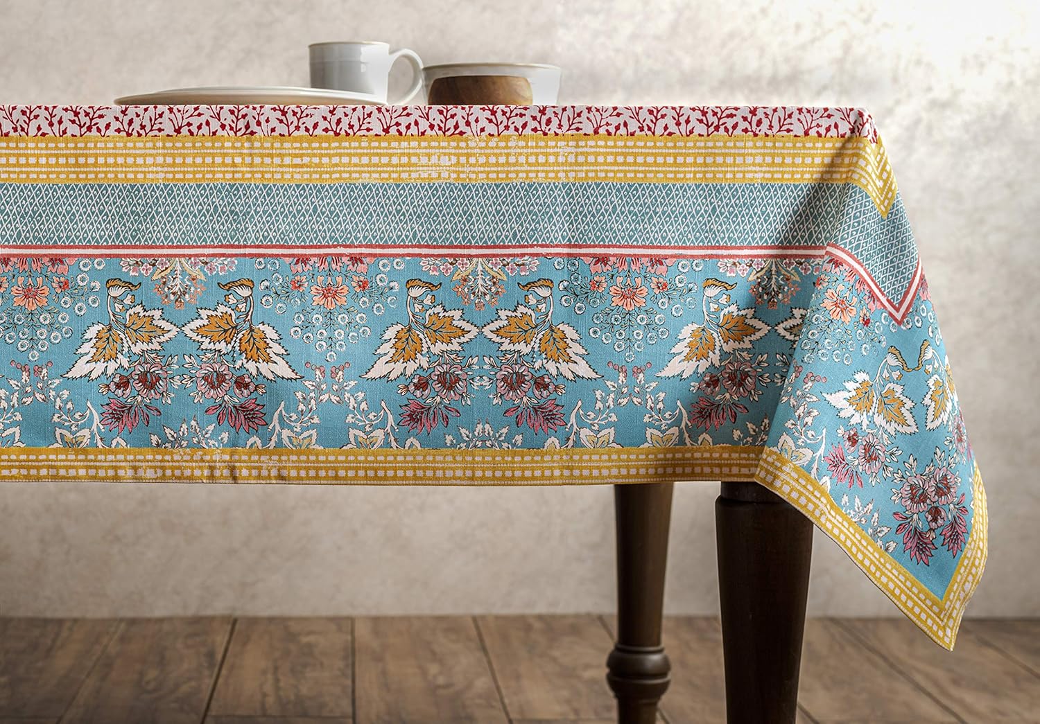 Mantel Maison d’ Hermine Faïence, 100 % de algodón, para cocina, comedor, decoración de mesa, fiestas, bodas, primavera y verano