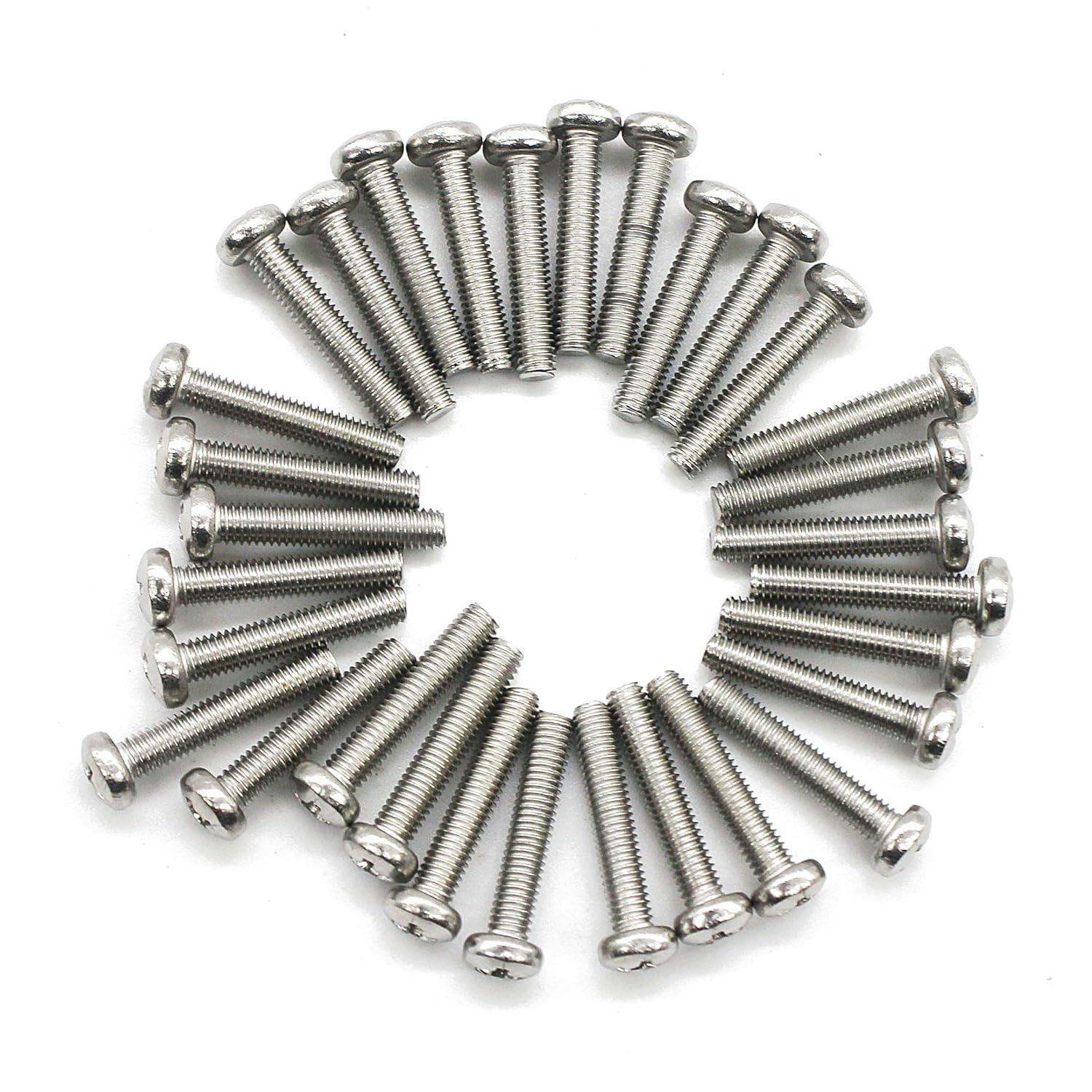 (50 piezas) Tornillos de máquina Phillips de cabeza plana M5-0.031×0.630 in, acero inoxidable 18-8 por Fullerkreg