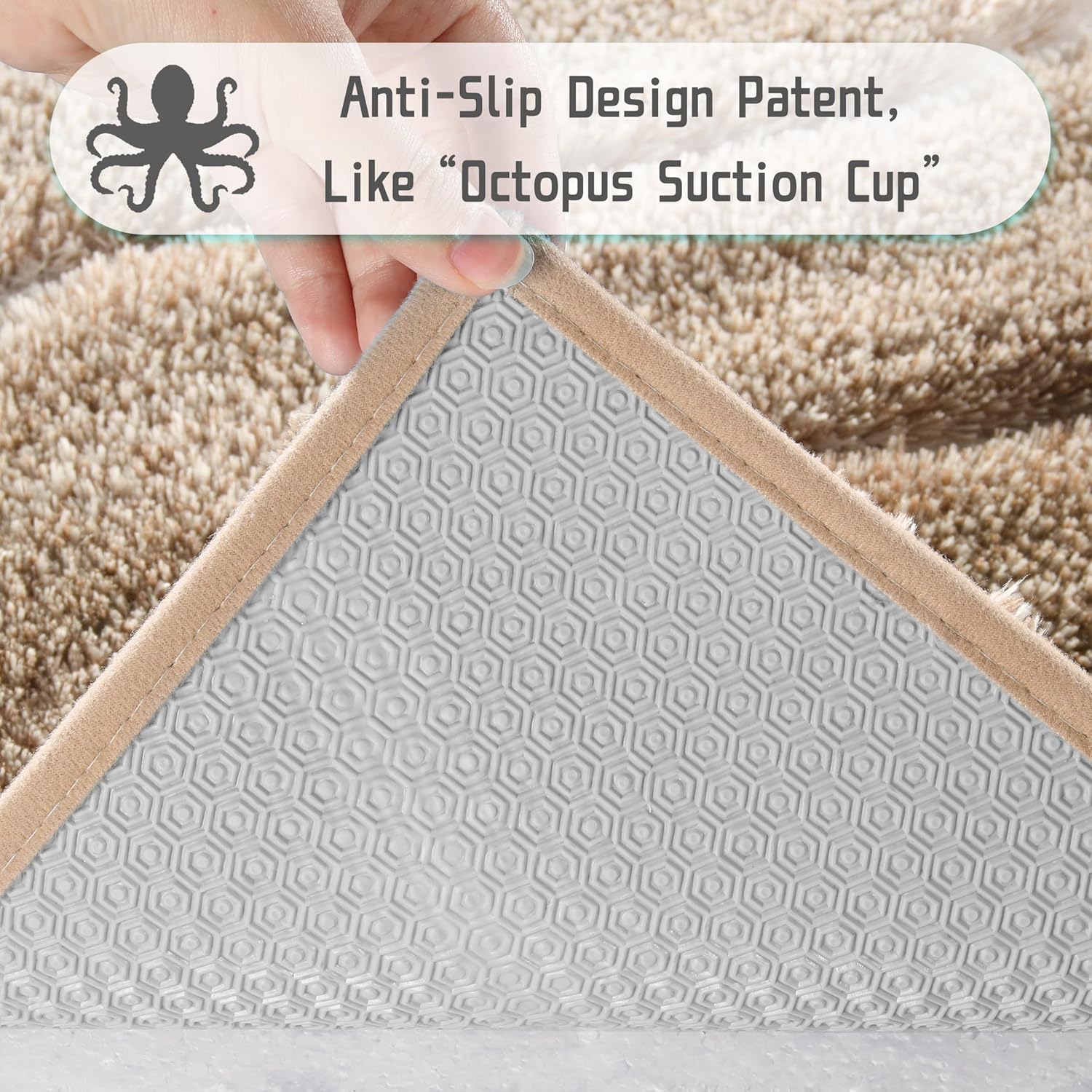 Yimobra Tapetes para baño, felpa de lujo y esponjosos, antideslizantes, de microfibra extragruesa, de secado rápido, antideslizantes, peludos,