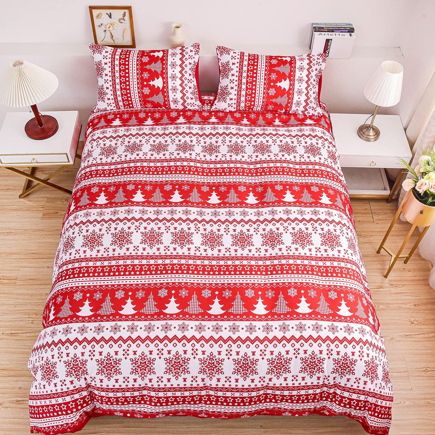 Shamdon Home Collection Funda de edredón de Navidad, juego de ropa de cama con impresión HD, funda de edredón de microfibra súper suave, regalo de