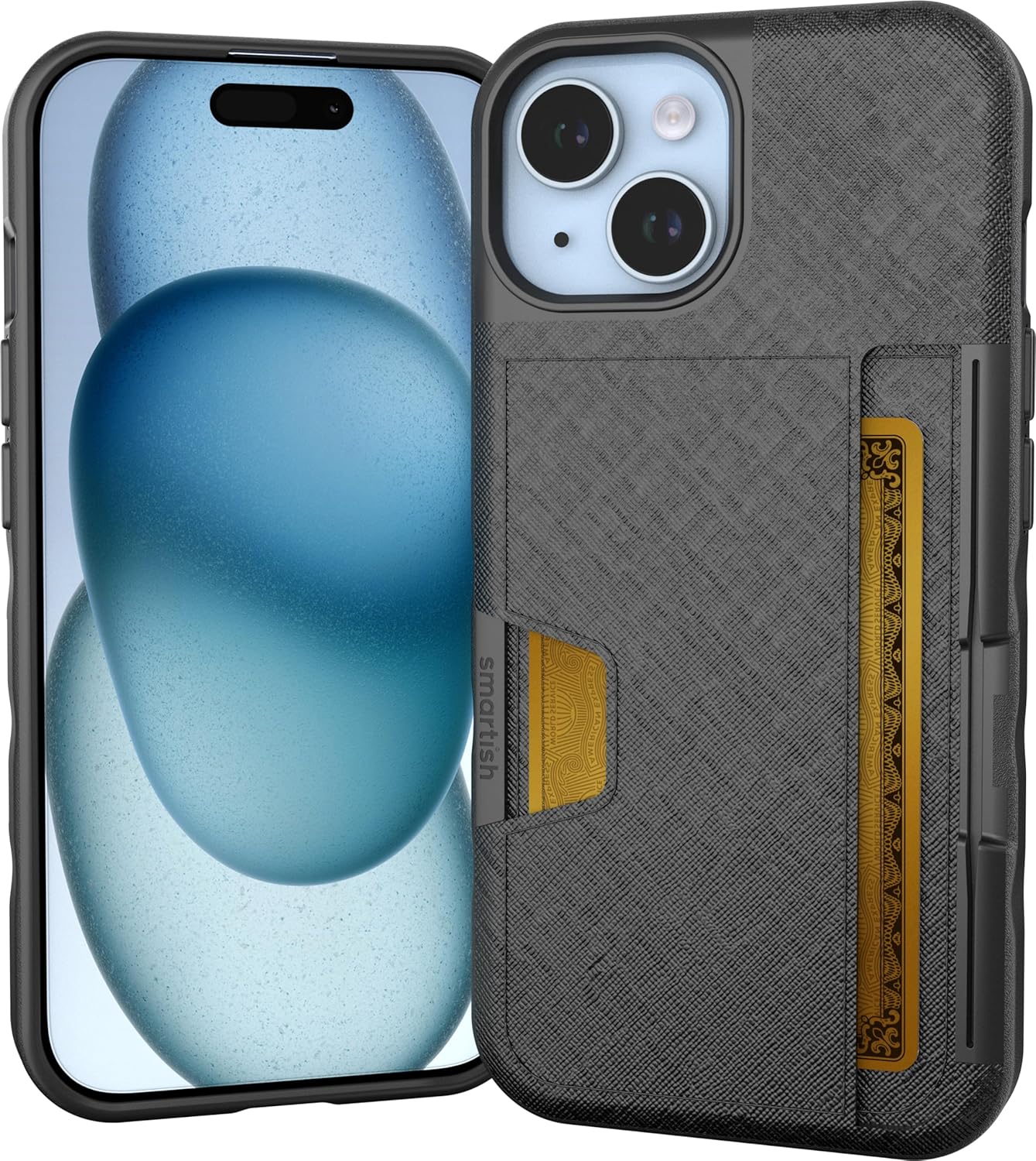Smartish Funda tipo cartera para iPhone 15  Wallet Slayer Vol. 2 delgada + protectora tarjetero con función atril  Funda de ranura oculta probada