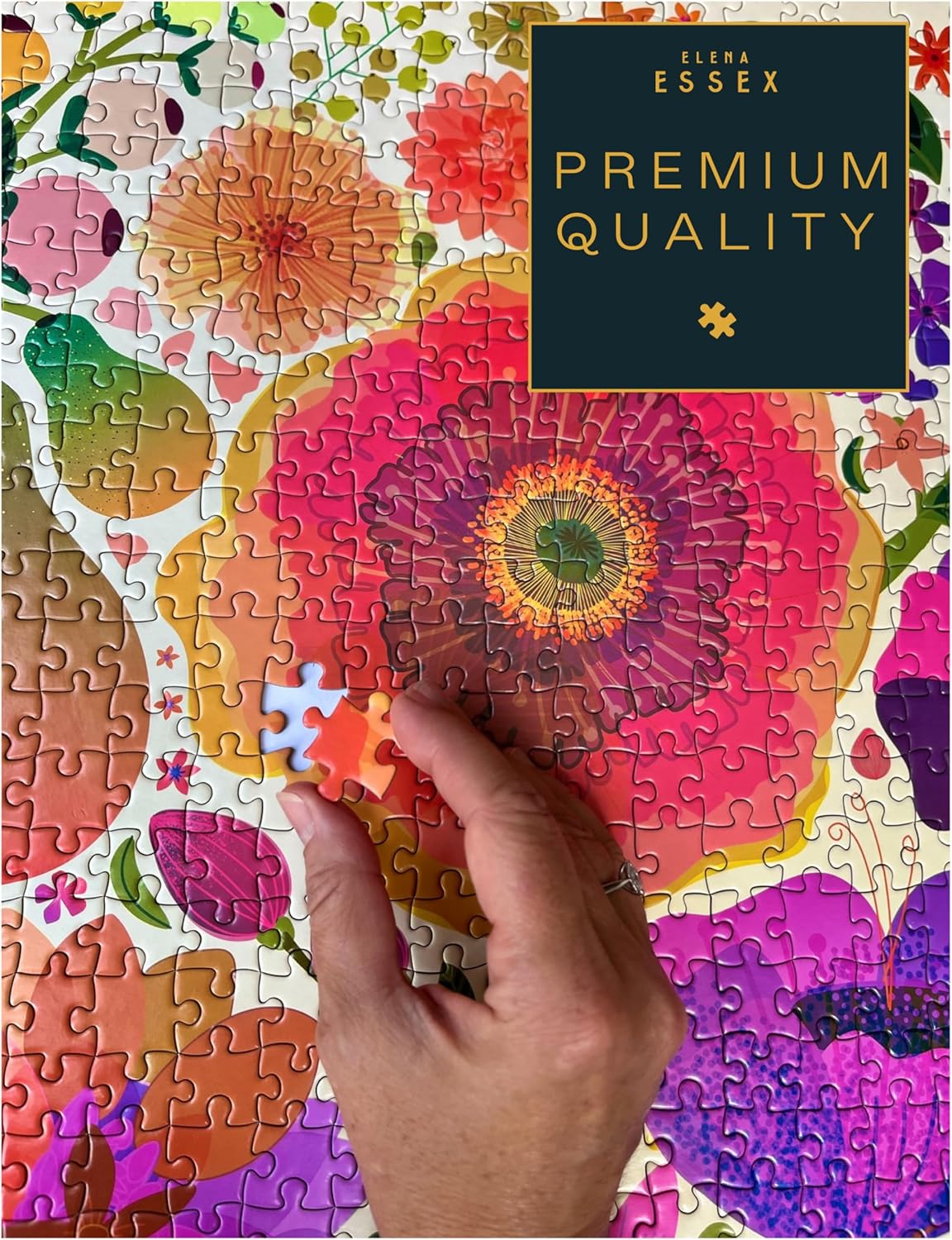 Elena Essex Rompecabezas de 1000 piezas para adultos, flores en flor, rompecabezas para adultos, de 1000 piezas, coloridos rompecabezas florales con