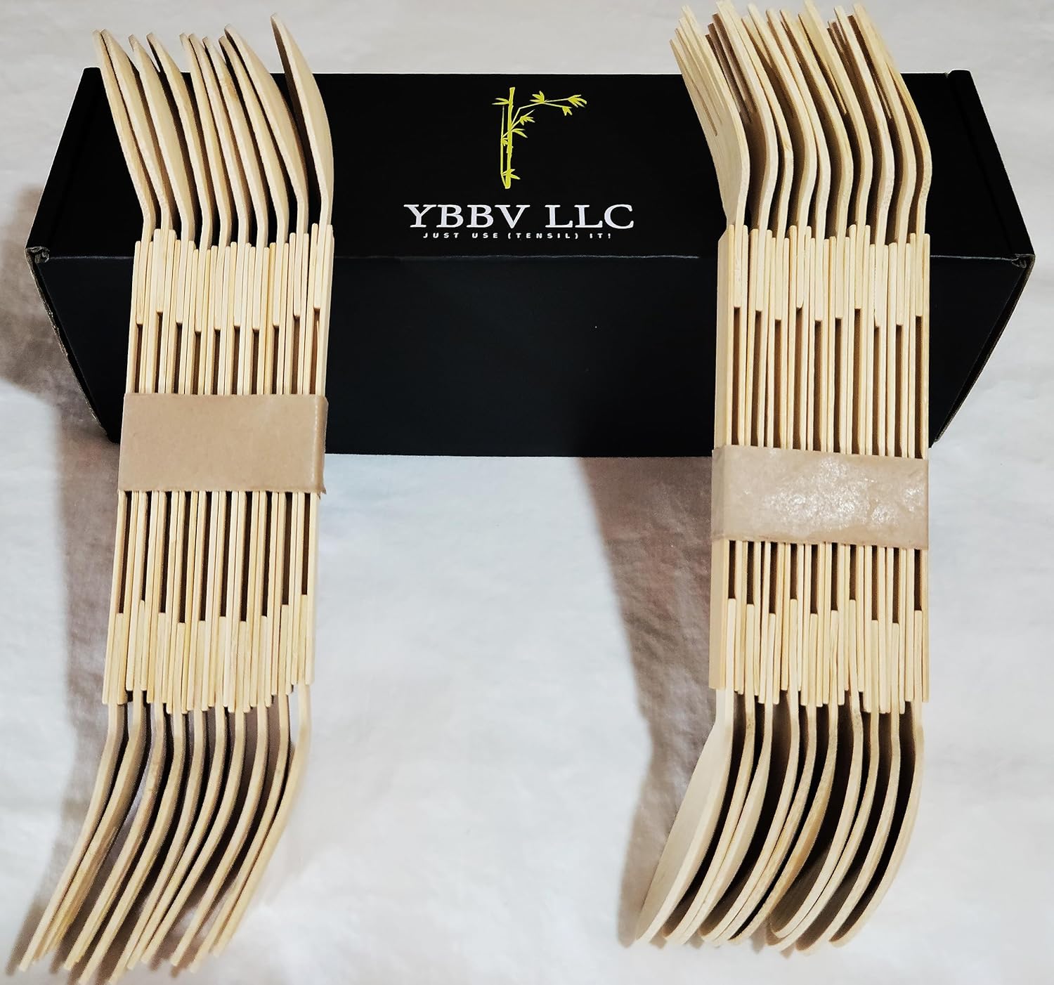 Biodegradable, compostable, desechable, renovable, desmontable veinte tenedores de bambú (cuchara y tenedor)