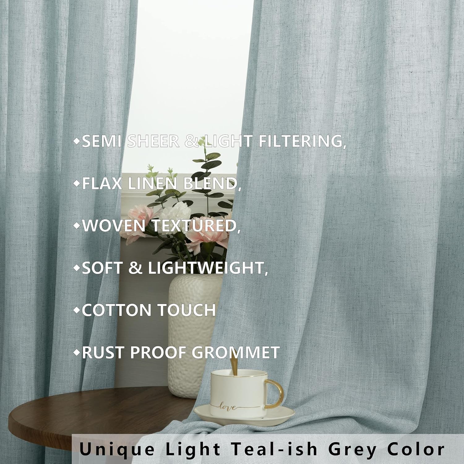 Cortinas cortas para ventanas pequeñas, con ojales, semiopacas, de algodón, texturizadas, de lino, medias cortinas para ventanas y dormitorios,