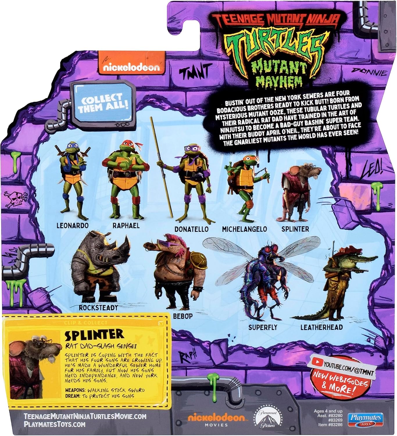 Teenage Mutant Ninja Turtles Mutant Mayhem – Figura de acción básica de 4 pulgadas de Playmates Toys