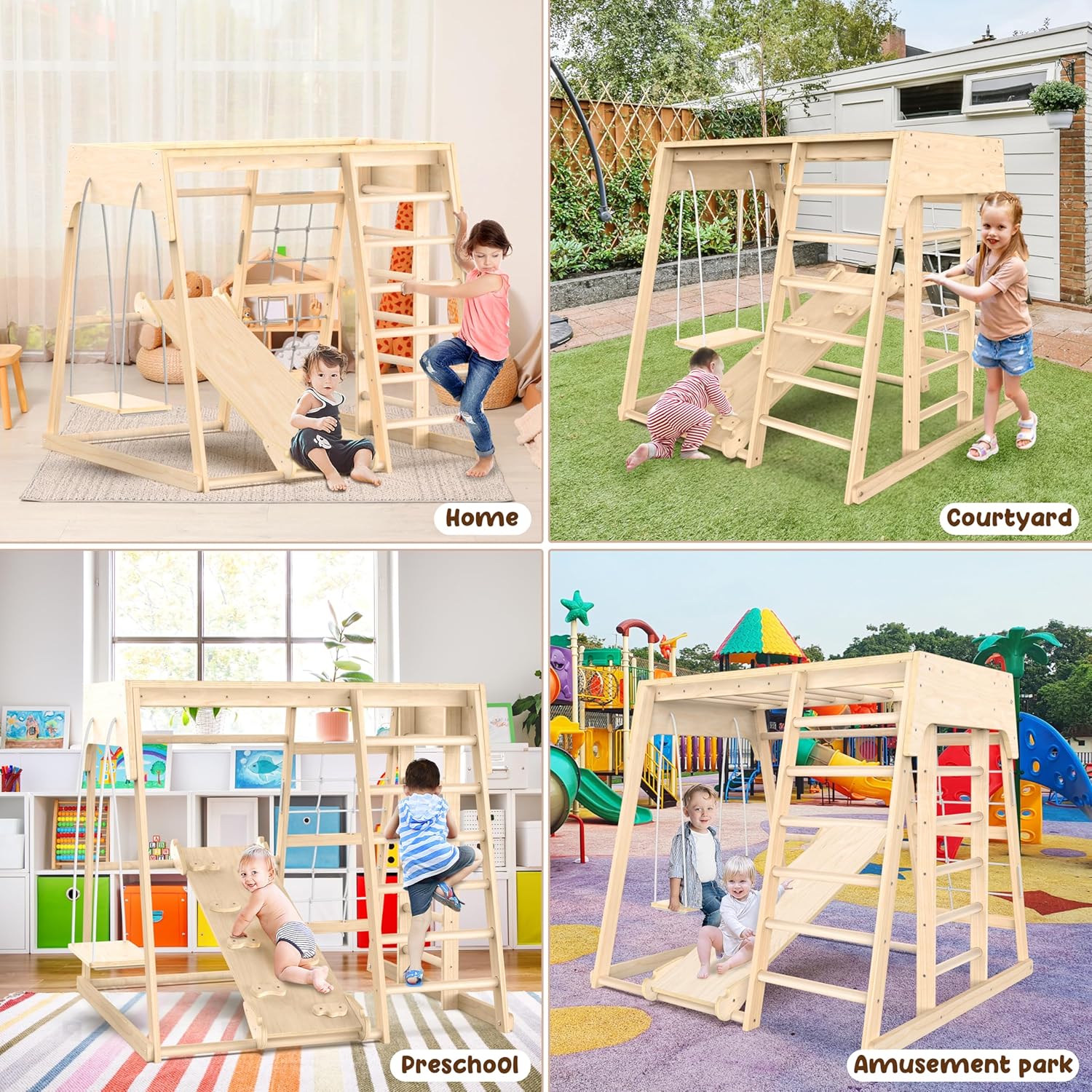 Zupemo Zona de juegos interior, gimnasio de la jungla interior para niños pequeños, juegos de escalada para niños pequeños, juegos multifunción