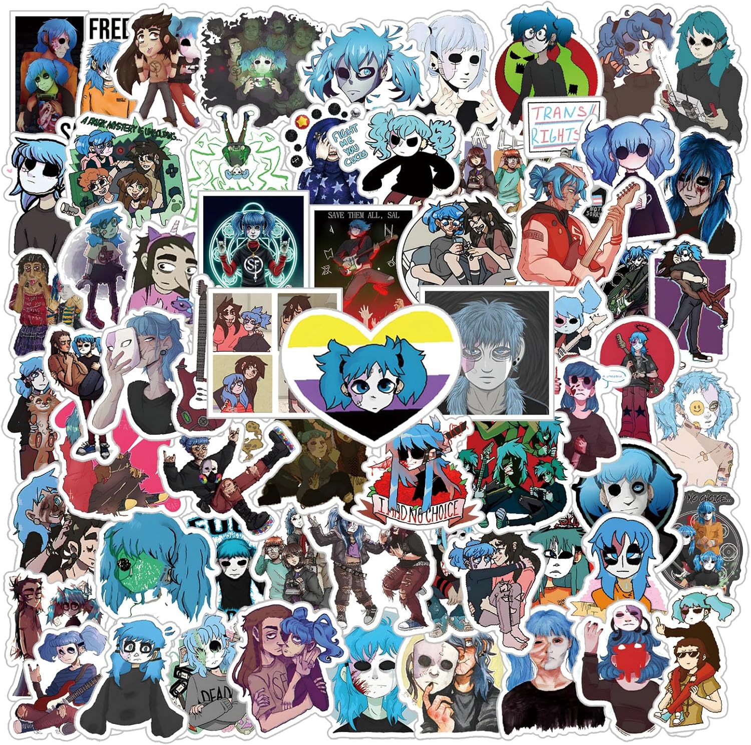 60 calcomanías impermeables para juegos de aventura de terror para niños, niñas, adolescentes, adultos, para cumpleaños, fiesta de Halloween,