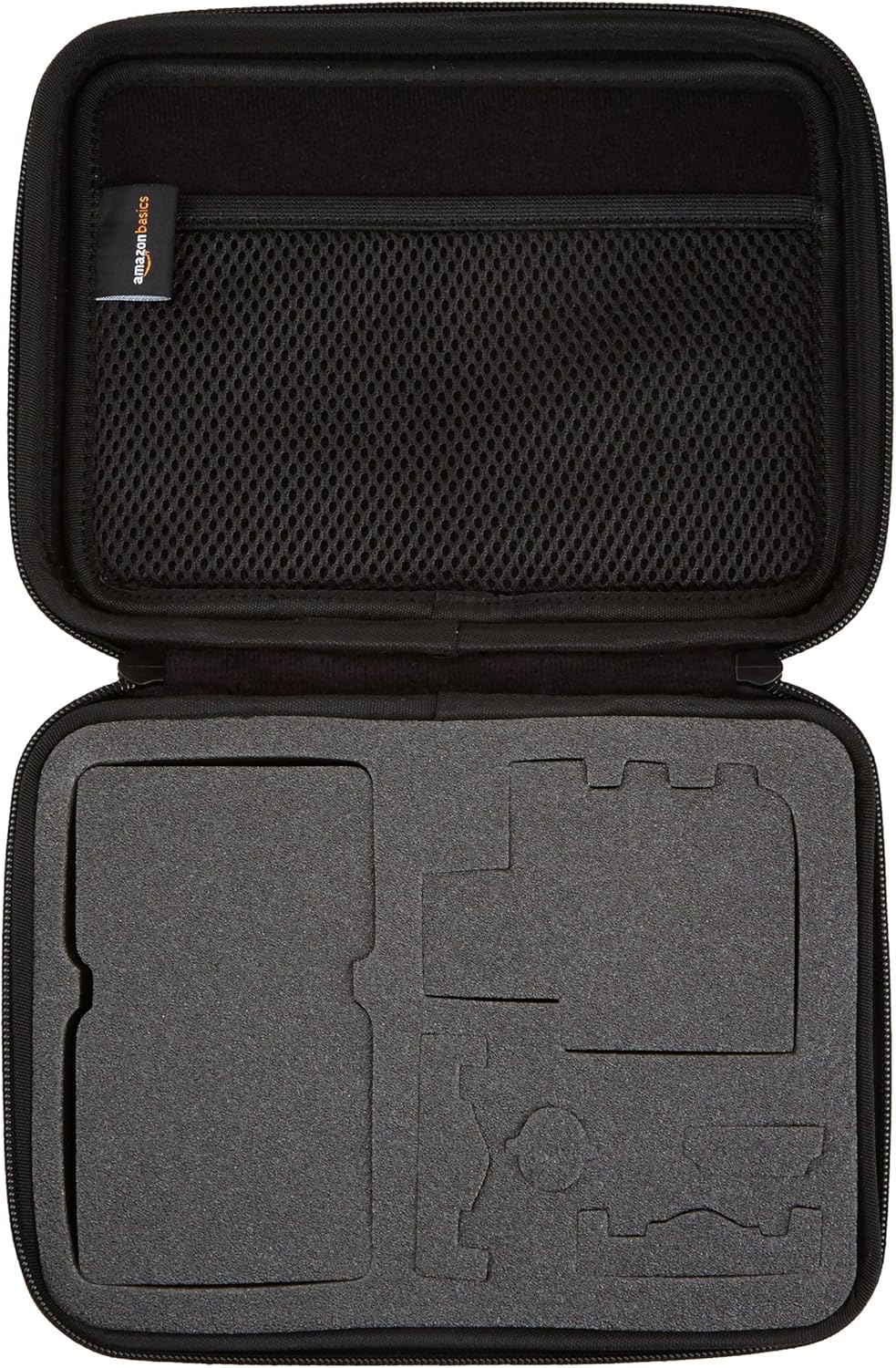 Tienda Basics Estuche de transporte pequeño para GoPro y accesorios – 9 x 7 x 2.5 pulgadas, sólido, negro