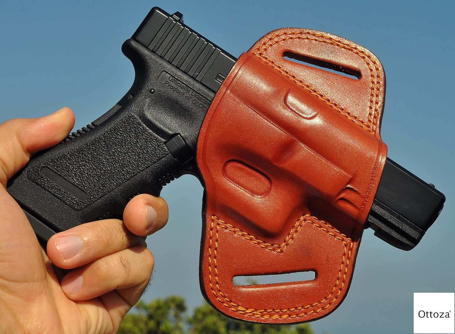 Ottoza Funda de cuero compatible con pistola Glock (171919X23) para diestros Glock 19 Holster Owb – Glock 19X Holster Owb – Glock 17 Holster Owb –