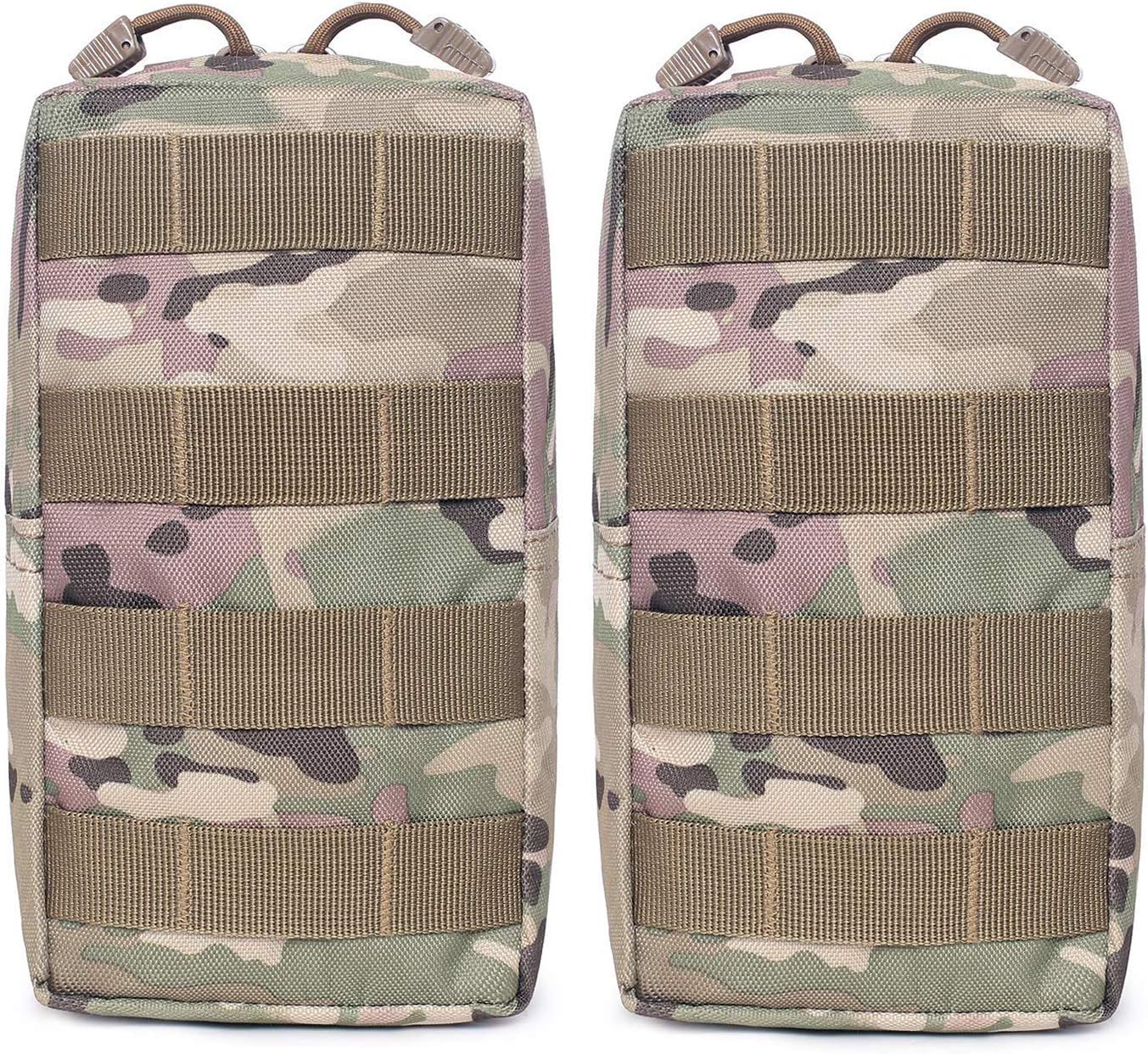 Tacticool Paquete de 2 bolsas Molle – Bolsa táctica compacta resistente al agua EDC