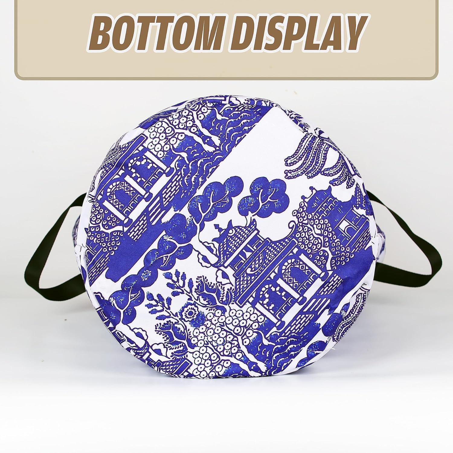Cesta de lavandería de porcelana blanca y azul chinoiserie, plegable, de tela Oxford, divertida bolsa de lavandería, cesta de almacenamiento de