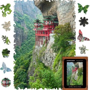 UNIDRAGON Rompecabezas de madera originales, templo de la naturaleza, 125 piezas, pequeño de 9 x 6.2 pulgadas, hermoso paquete de regalo, forma UNIDRAGON Rompecabezas de madera originales, templo de la naturaleza, 125 piezas, pequeño de 9 x 6.2 pulgadas, hermoso paquete de regalo, forma
