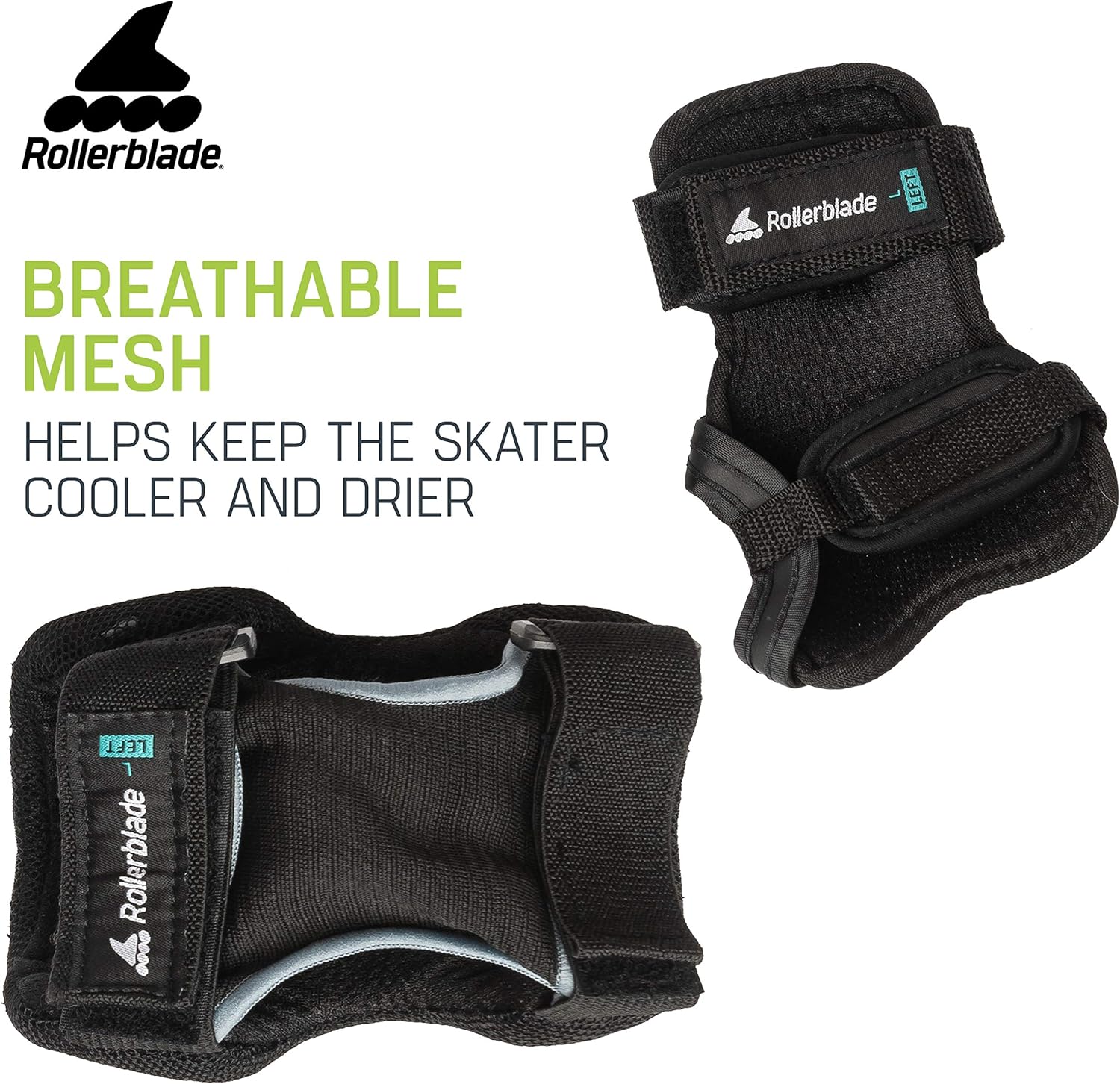 Rollerblade Skategear Junior – Paquete de 3 unidades de equipo de protección, rodilleras, coderas y muñequeras, protección multideportiva, juvenil,