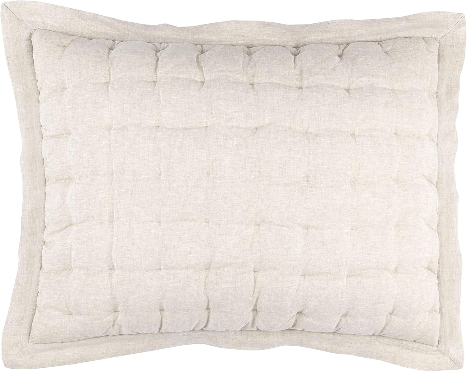 Pine Cone Hill Lush Linen – Funda de almohada natural, tamaño europeo, patrón sólido neutro