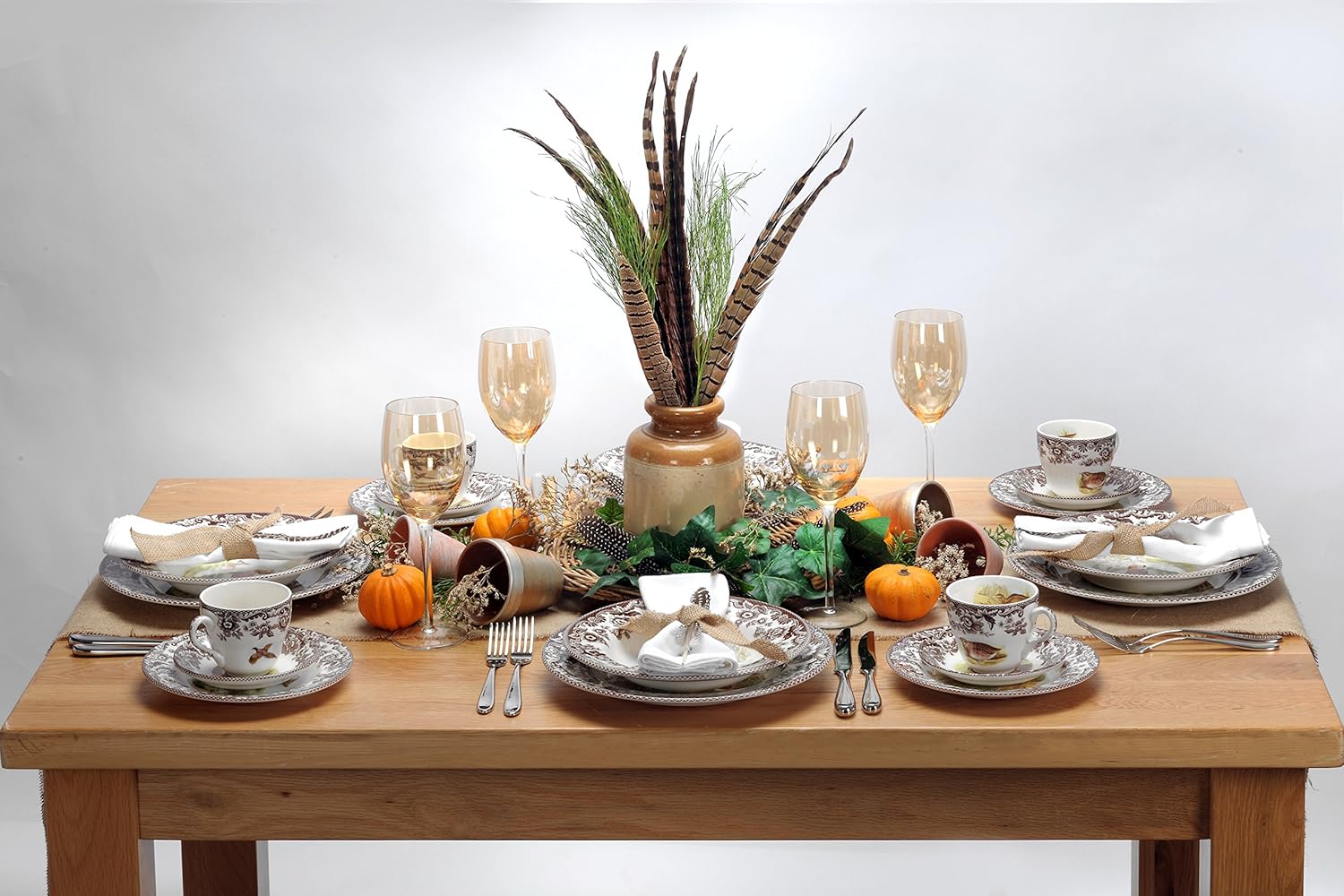 Spode Woodland – Plato de ensalada, ganso de nieve, 8 pulgadas, perfecto para Acción de Gracias y otras ocasiones especiales, fabricado en