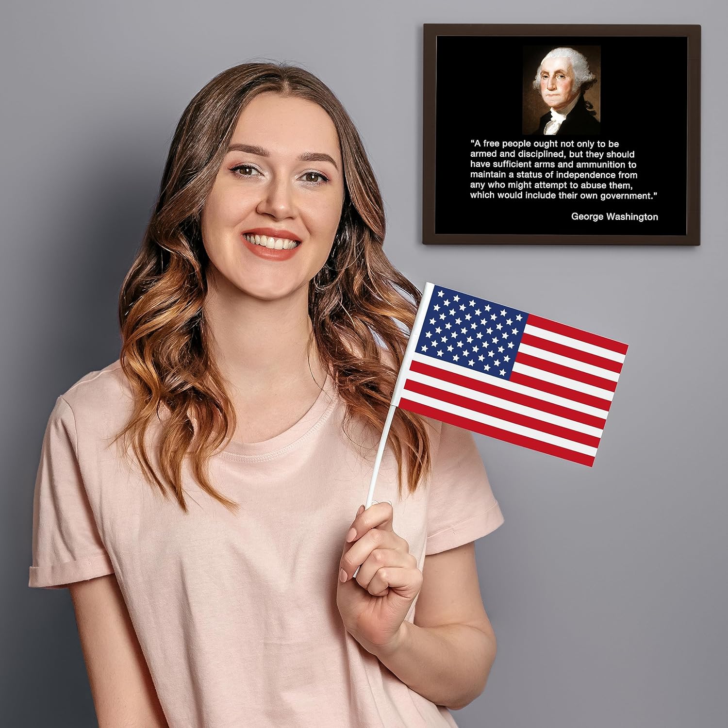 George Washington Quotes Wall Art – A Free People Ought Wall Art Print, This Presidential Portrait Patriotic Wall Decor Poster Is Ideal For Home,