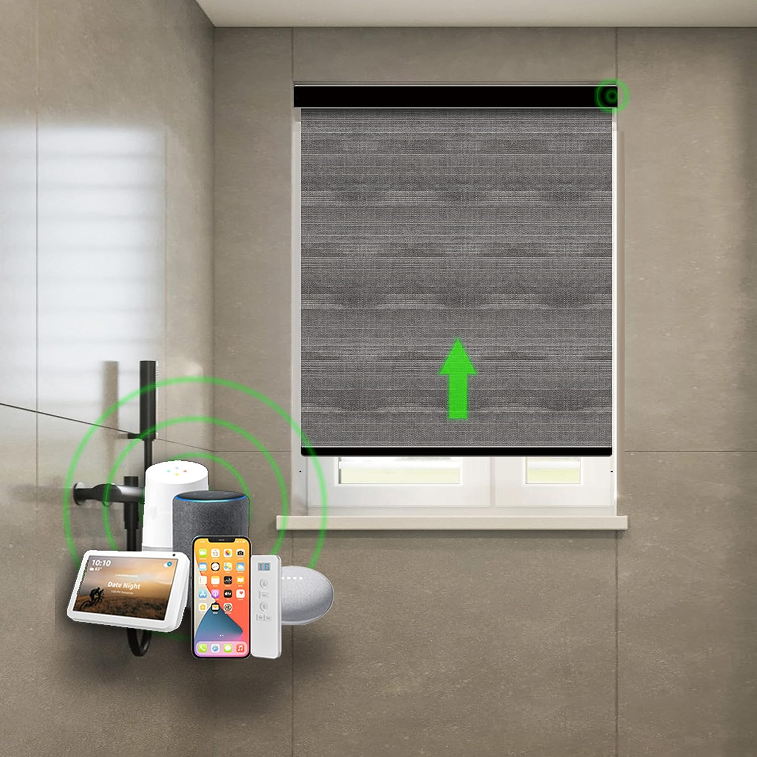 Persianas enrollables motorizadas con control remoto (persianas de ventanapersianas) con batería recargable incorporada. Smart Home compatible con