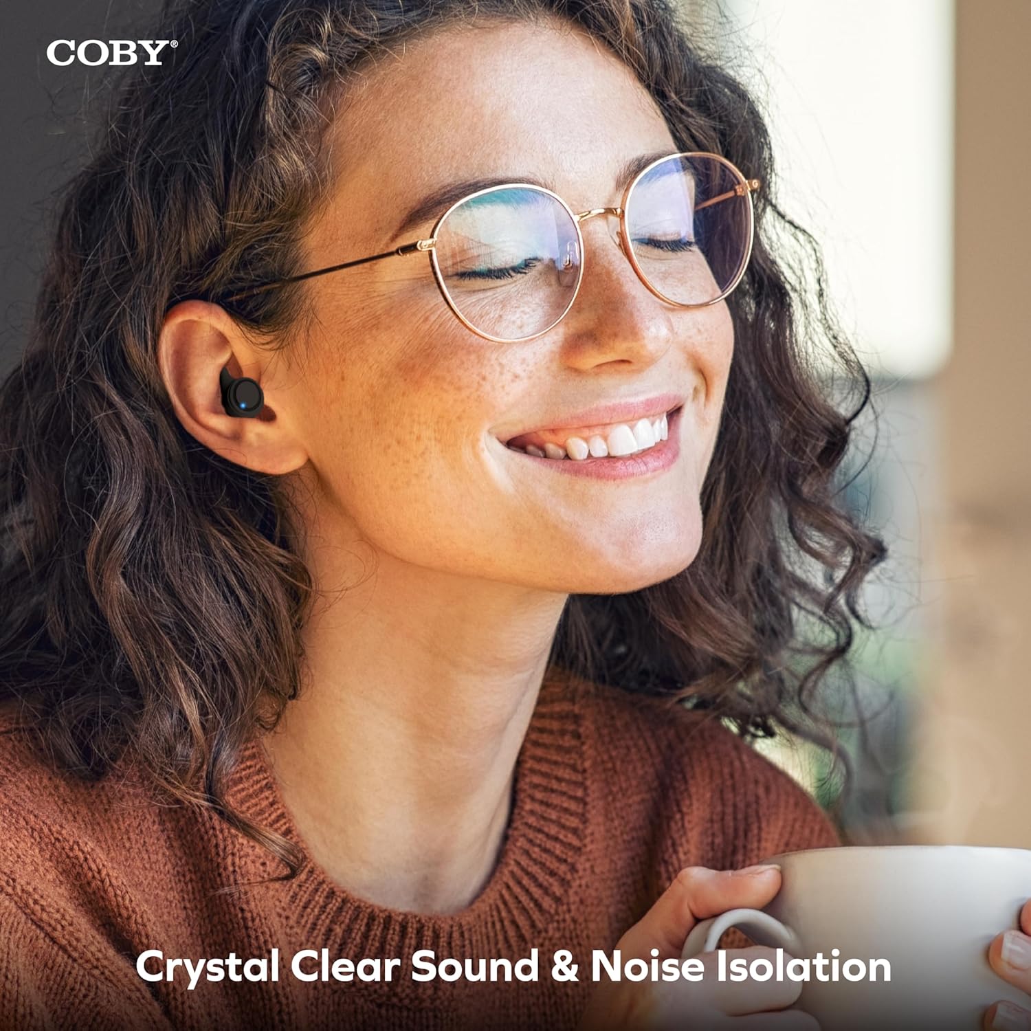Coby Auriculares Bluetooth inalámbricos verdaderos  Ganchos y puntas intercambiables  Resistente al sudor  Tiempo de reproducción de 14 horas