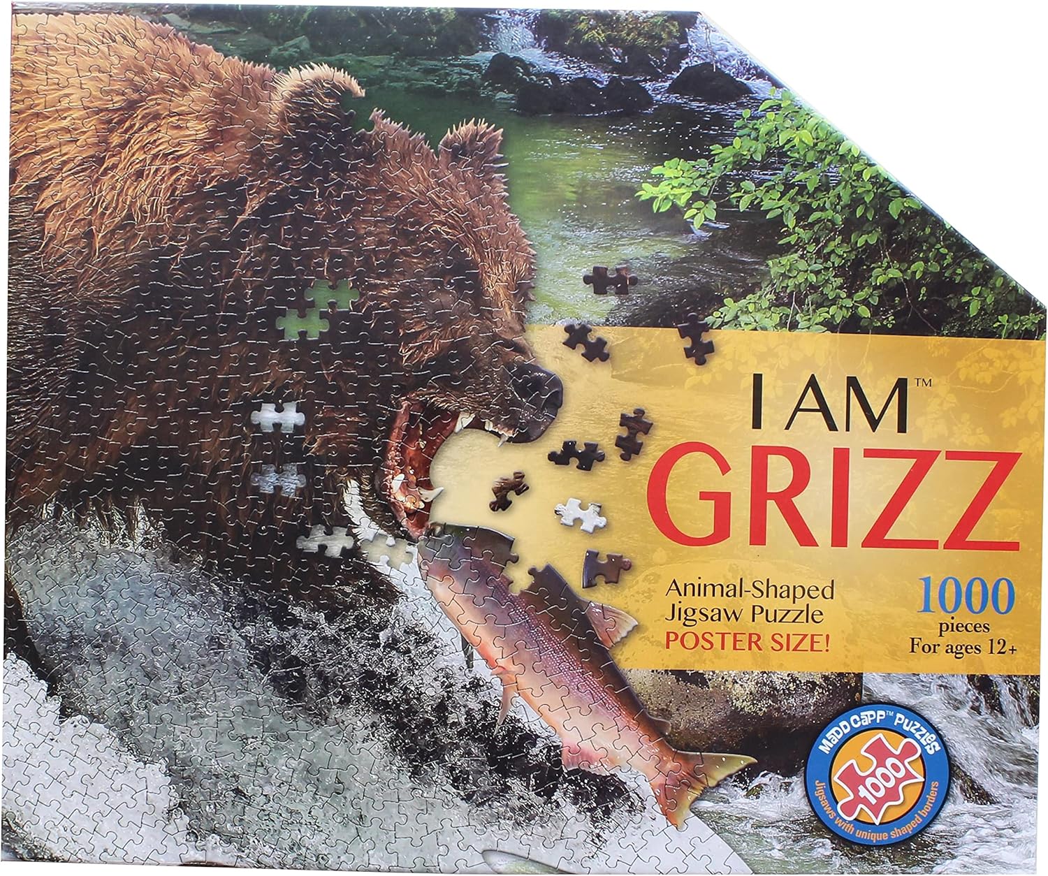 Madd Capp Puzzles – I AM Grizz – Rompecabezas de 1000 piezas con forma de animal, multicolor