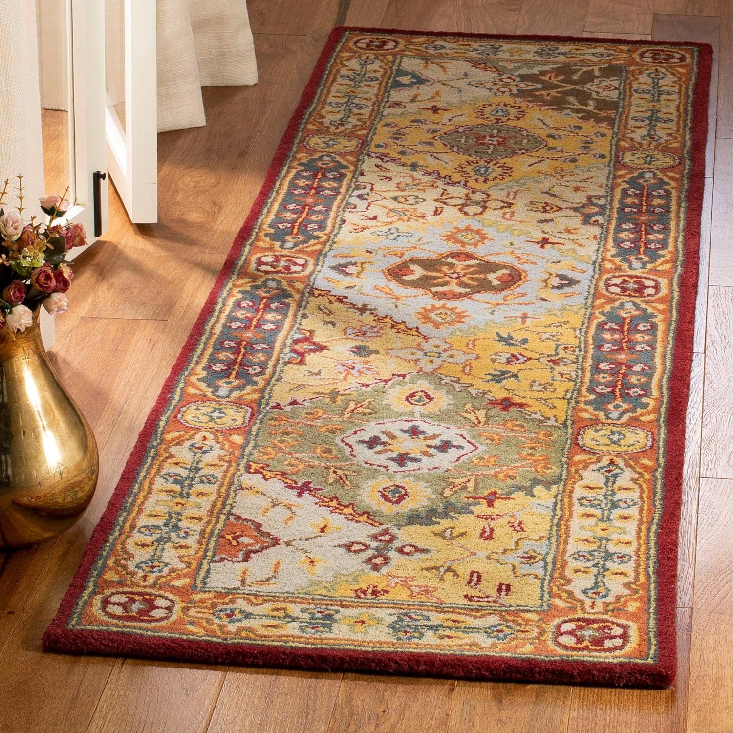 SAFAVIEH Heritage Collection HG512A – Alfombra de pasillo de lana oriental tradicional de primera calidad, 2 pies 3 pulgadas x 10 pies