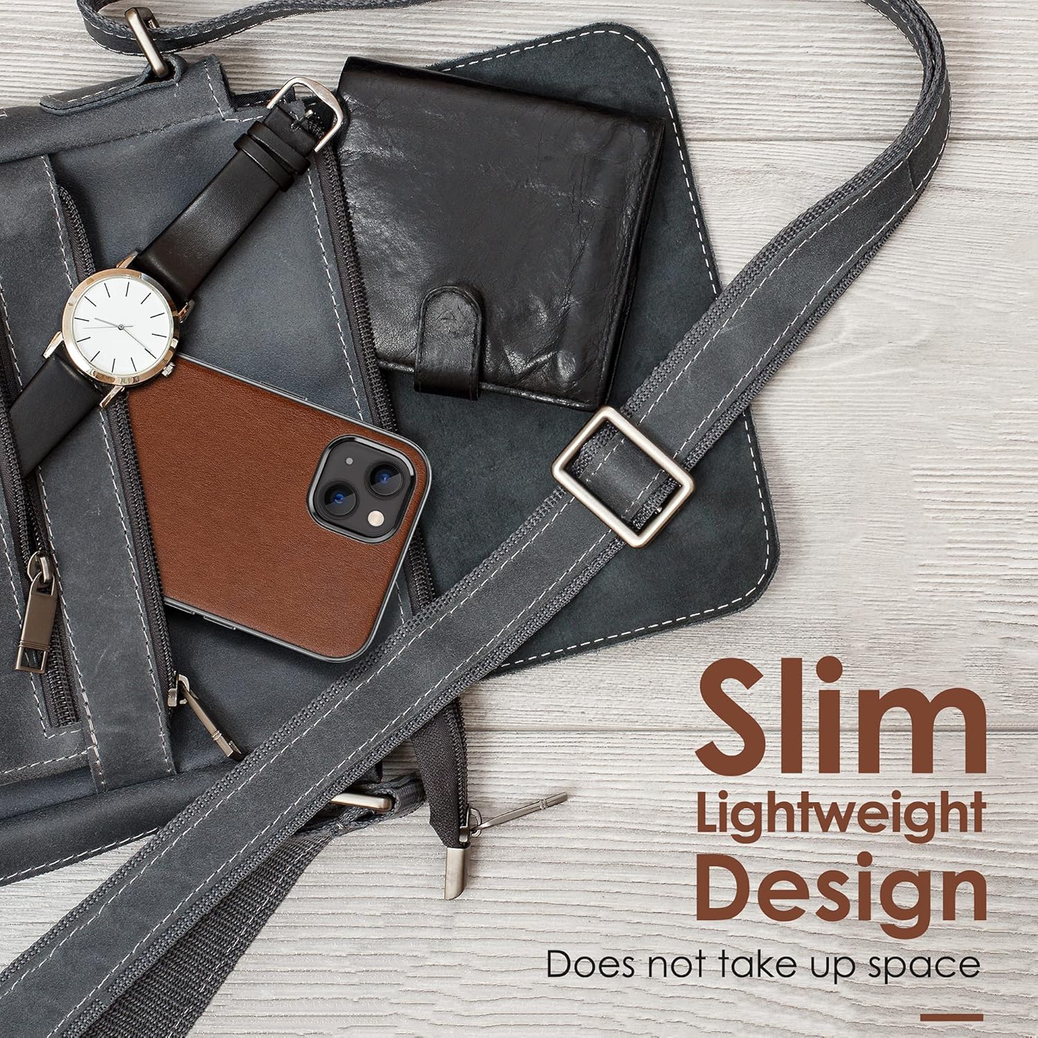 LOHASIC Funda compatible con iPhone 14 Plus, piel sintética de lujo, elegante, elegante, delgada, suave, antideslizante, flexible, para hombre, para