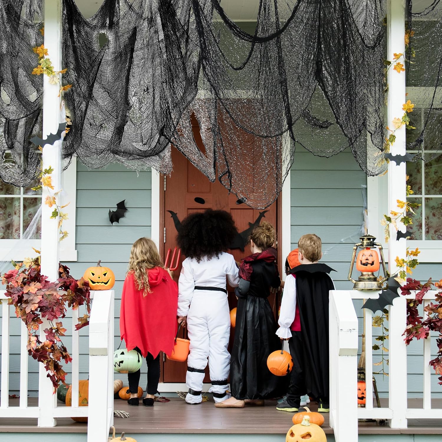 xutengy Halloween Creepy Cloth Decoration,Halloween Black Scary Spooky ClothGauze Cloth for Halloween Party Supplies Home Wall Doorway