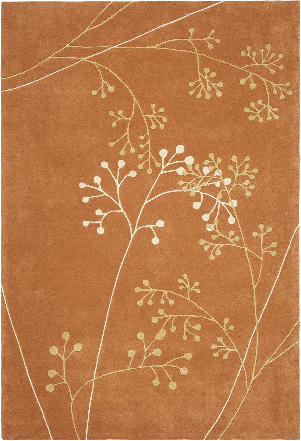 SAFAVIEH Soho Collection SOH305D – Alfombra de lana prémium hecha a mano de 6 x 9 pies, color óxido