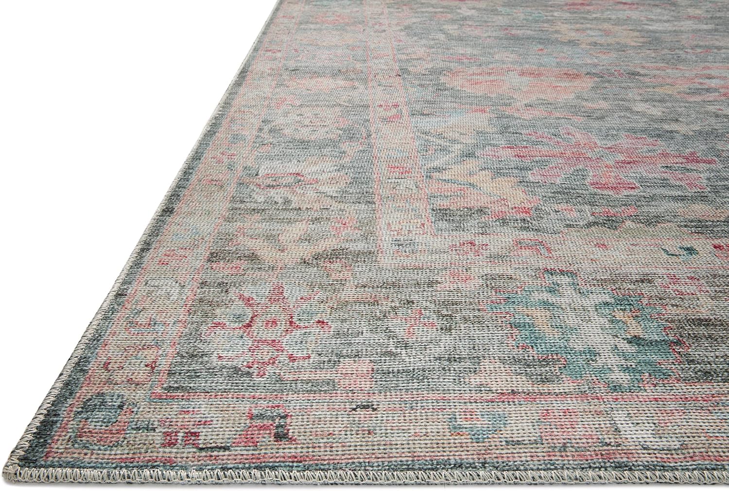 Loloi II Elysium Collection ELY-02 – Alfombra de área de grafitomulti de 7′-6″ x 9′-6″