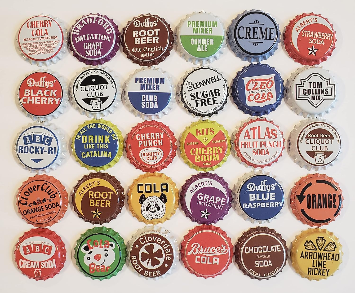 500 tapas para botellas de soda, mezcla aleatoria, Vintage Classic Brands Soda Pop surtido múltiple de 1.25 pulgadas (1.250 in)