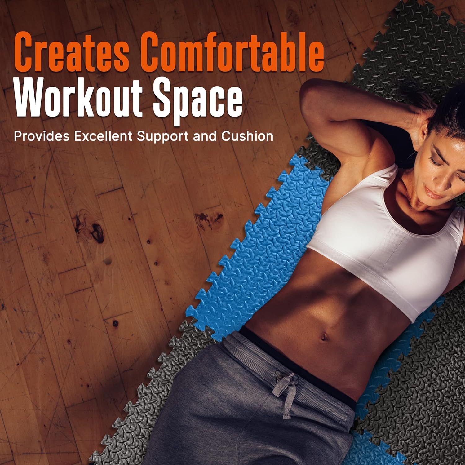 Thick Puzzle Exercise Mat Foam Interlocking Tiles Protect Floors from Gym Equipment Exercise, Durable Non-Skid Texture, Kid Baby Family Safe Easy to