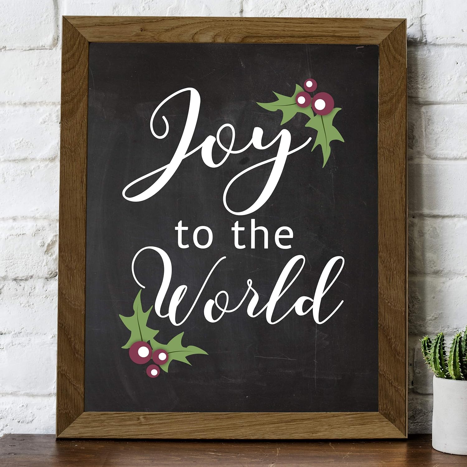 Joy To The World – Christmas Music Wall Art Decor Print, This Ready to Frame Typographic Holiday Music Wall Art Decor Poster is Good For Home,