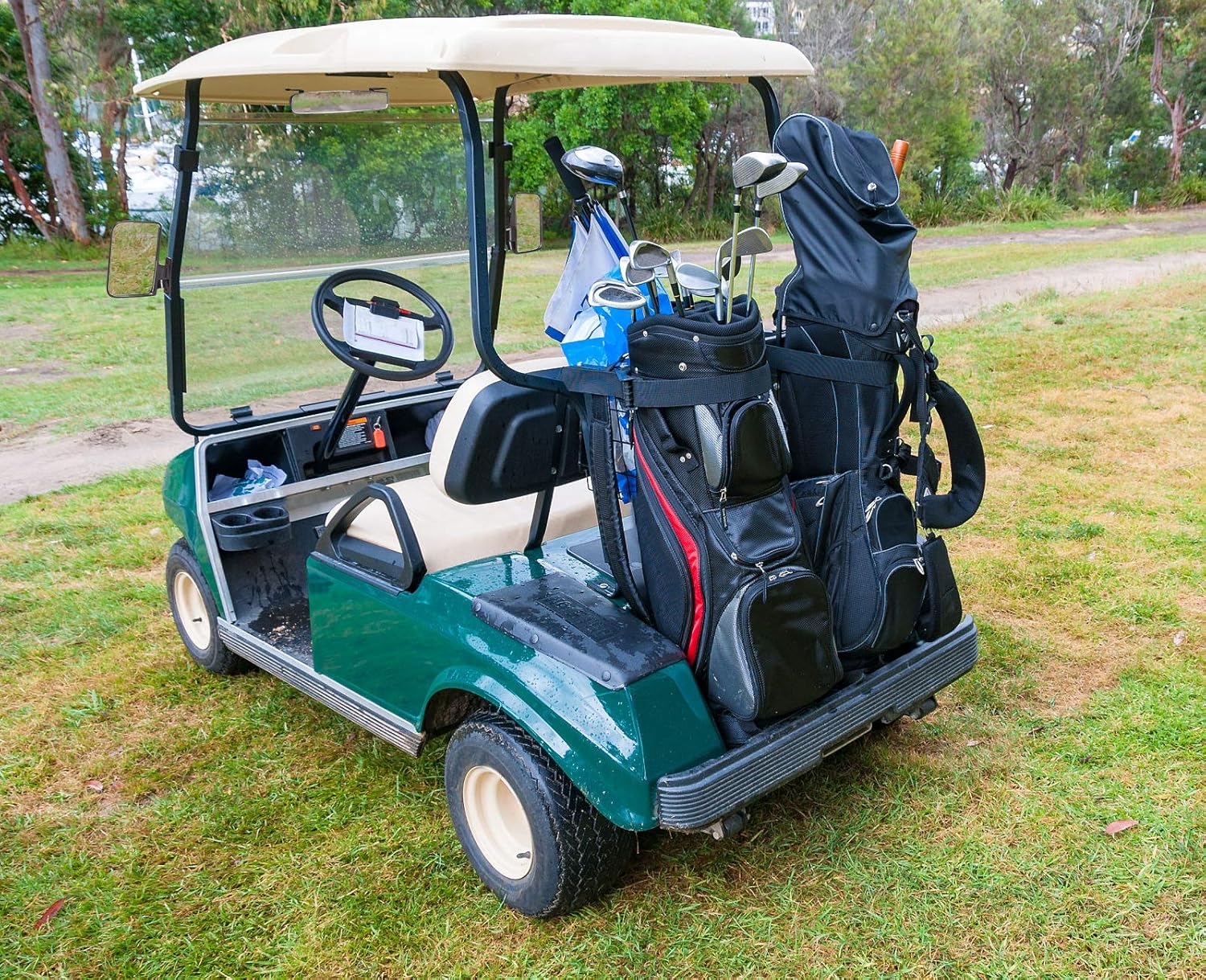 10L0L Espejos para carrito de golf, espejo lateral plegable universal convexo para Club Car, EZGO, Yamaha, espejos de vidrio HD ajustables de 180