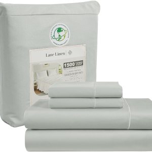 LANE LINEN Juego de sábanas de 100% algodón egipcio, 1500 hilos, 4 piezas, sábanas de algodón tamaño Queen, sábanas de lujo con tejido satinado, LANE LINEN Juego de sábanas de 100% algodón egipcio, 1500 hilos, 4 piezas, sábanas de algodón tamaño Queen, sábanas de lujo con tejido satinado,