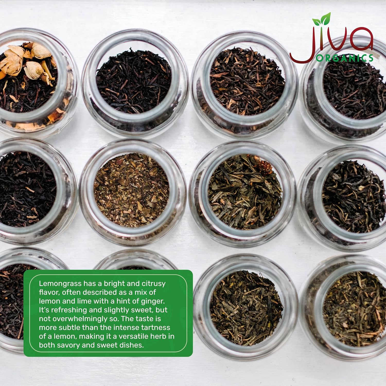 Jiva Té orgánico de limoncillo de hojas sueltas cortado y tamizado a granel bolsa de 16 onzas (1 libra) – Hojas de té
