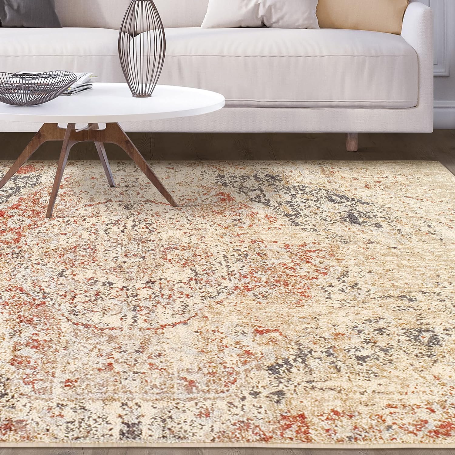 Superior Alfombra grande para interiores con respaldo de yute, decoración de suelo para sala de estar, dormitorio, guardería, madera dura, cocina,