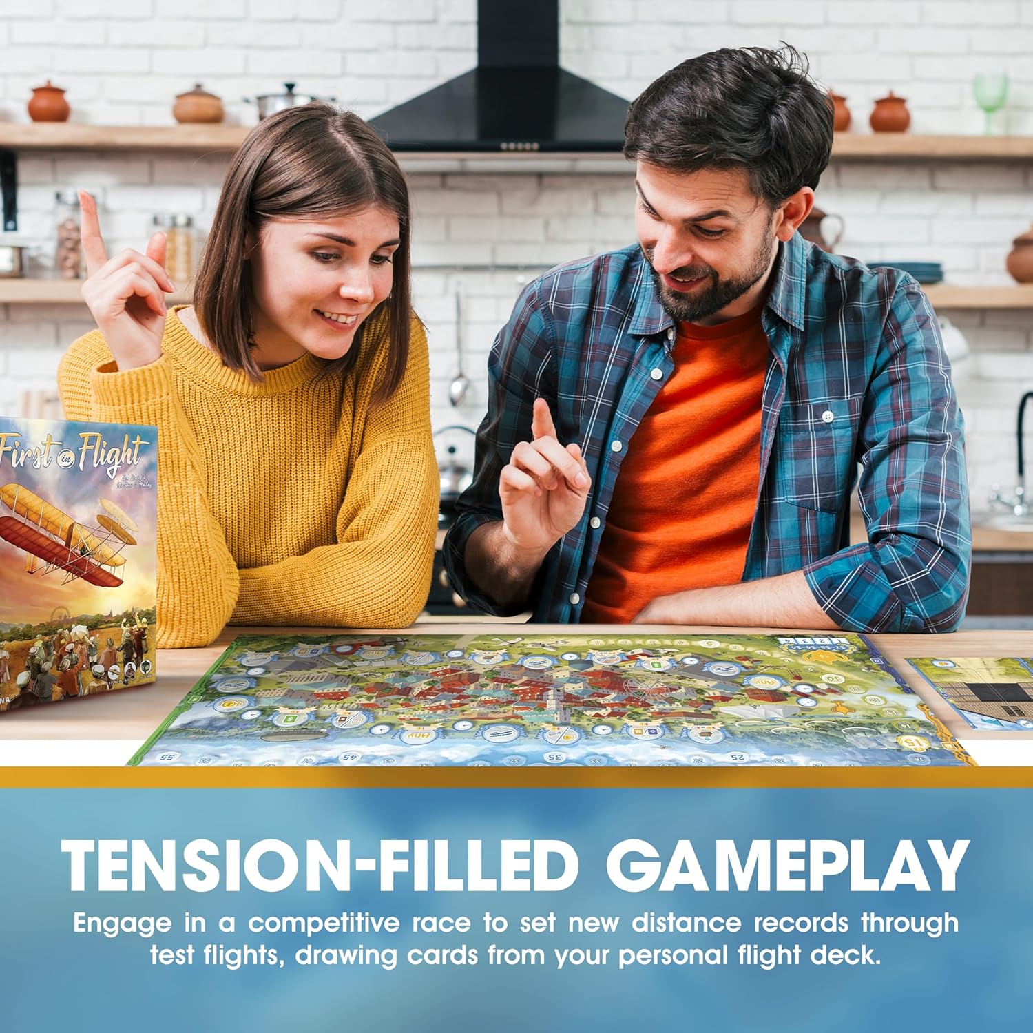 First in Flight A Historical Aviation Board Game – Juego de mesa de estrategia para adolescentes, adultos y familias – Un juego de cartas de