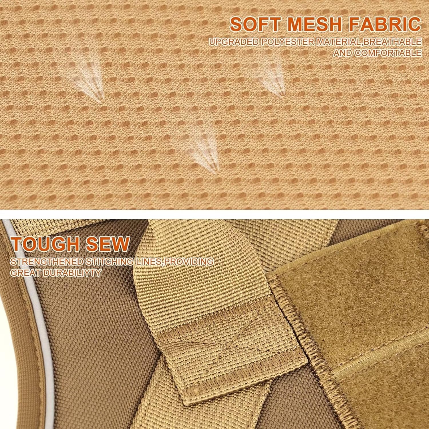 Forestpaw Arnés táctico para perro con asa, chaleco militar reflectante para perro, arnés de malla transpirable para perro de servicio con clip