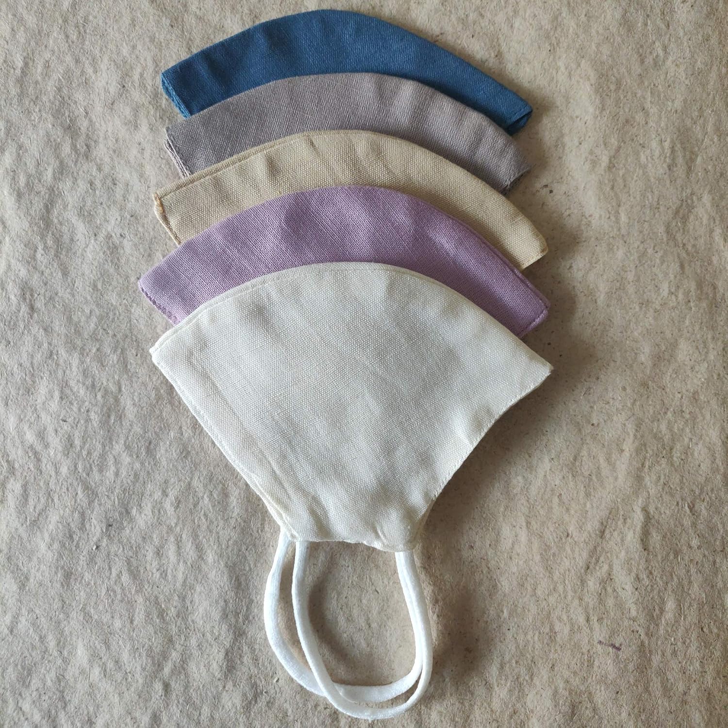 Cotton Linen – Máscara facial anticontaminación de 3 capas, ajustable, lavable, reutilizable (Muted Naturals 3.0)