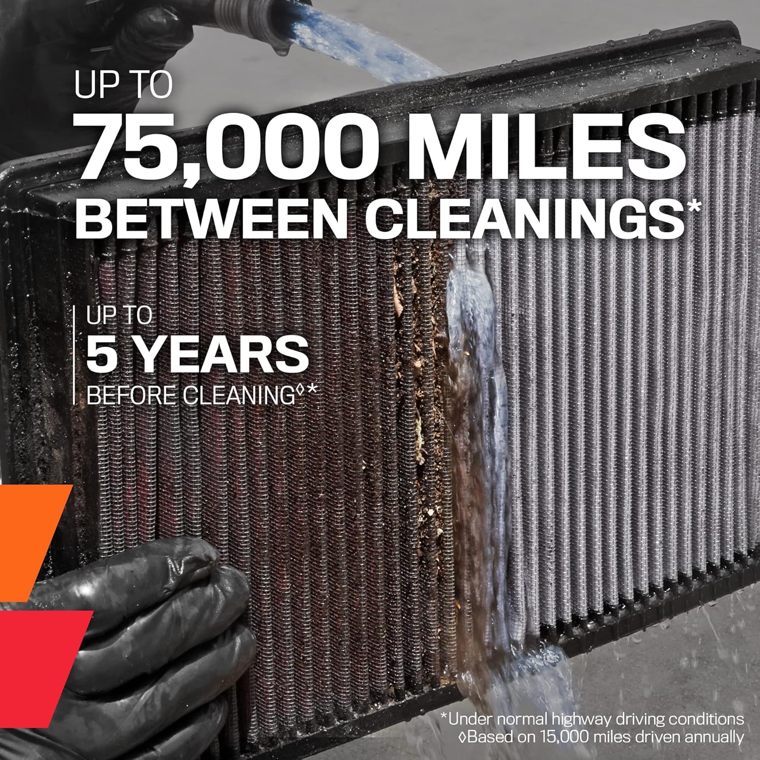 K&N Filtro de aire del motor Reutilizable, limpia cada 75,000 millas, lavable, Premium, Filtro de aire de repuesto para automóvil Compatible con