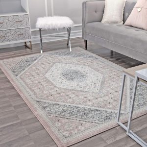 Rugs America Harper HY30B – Alfombra de área de transición vintage rosa de cuarzo de 5 x 7 pies Rugs America Harper HY30B – Alfombra de área de transición vintage rosa de cuarzo de 5 x 7 pies