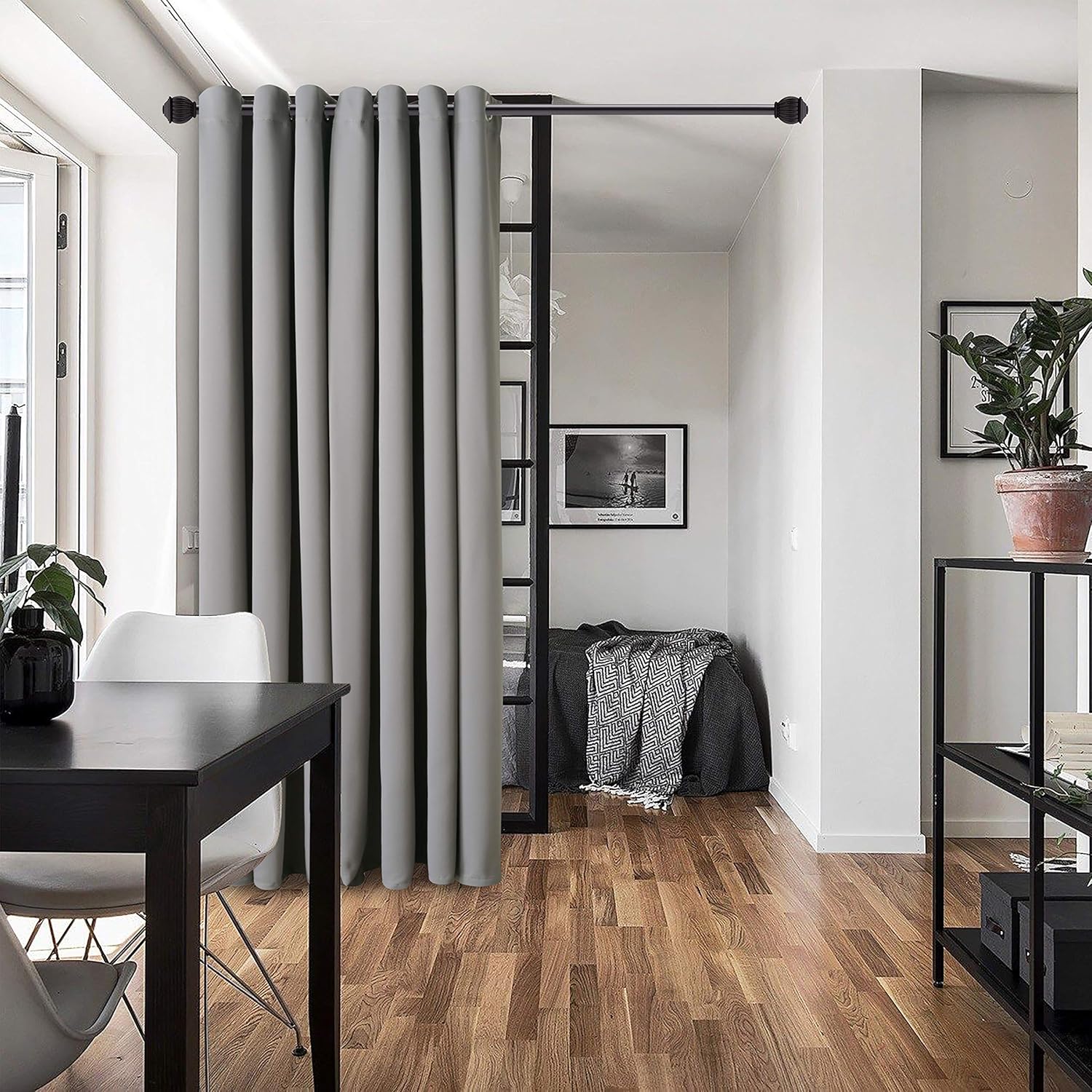WONTEX Cortinas blackout, división de habitación, para dormitorio y sala de estar, 1 panel
