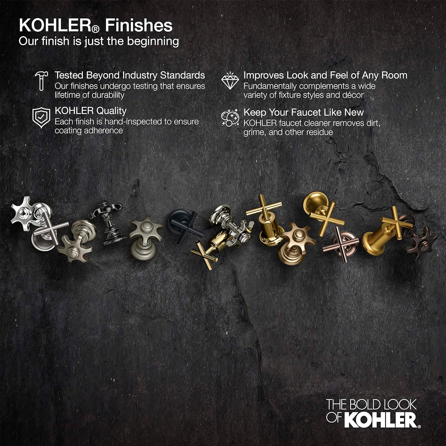 KOHLER 22163-PB Bancroft – Ducha de mano multifunción con 3 ajustes de pulverización, 2.5 GPM, latón pulido vibrante